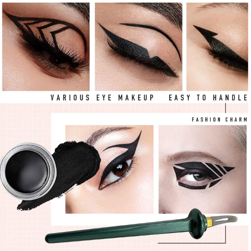 Eye makeup product with application examples and tools - Delouris Beauty