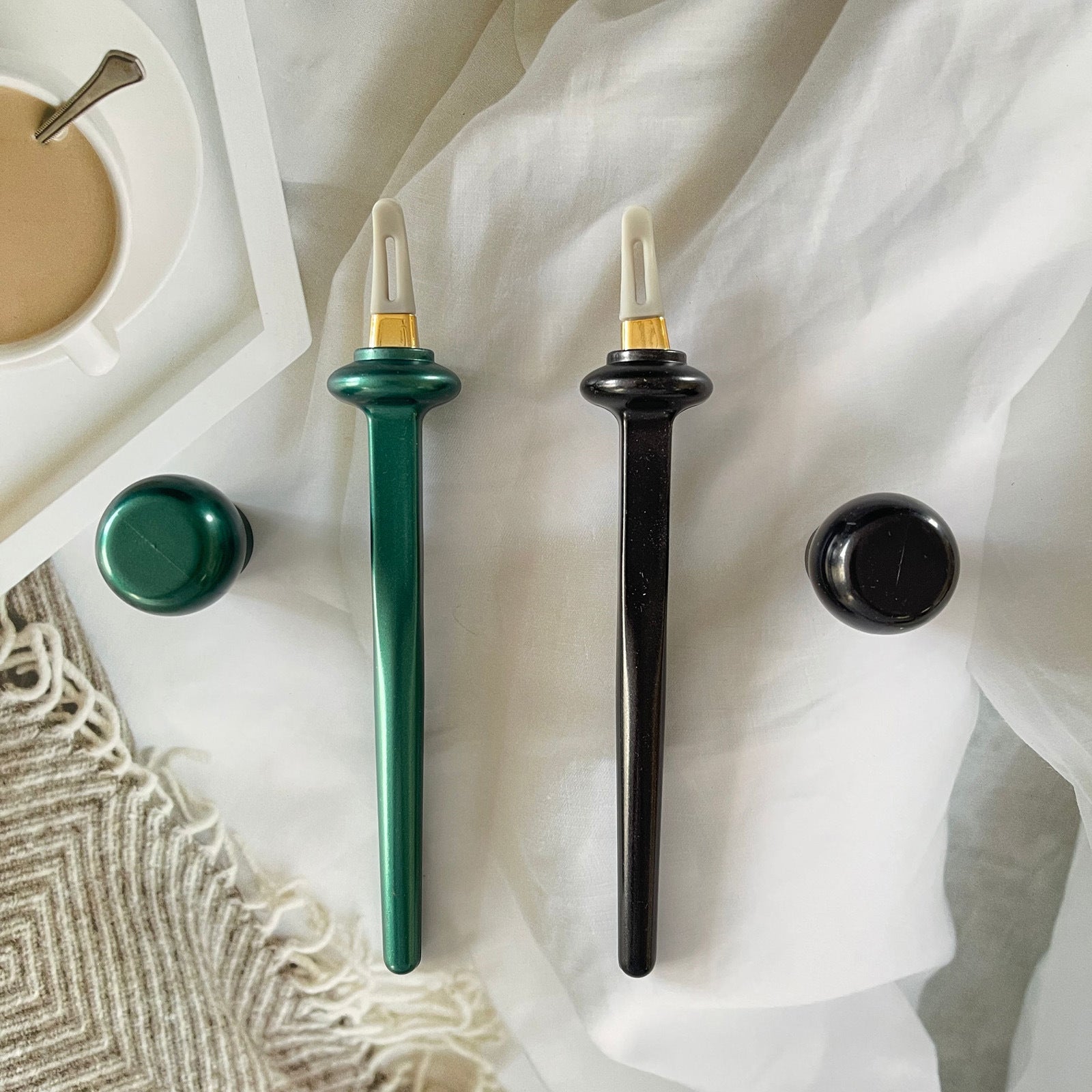 Dark Green & Black Eyeliner Brush - Delouris Beauty